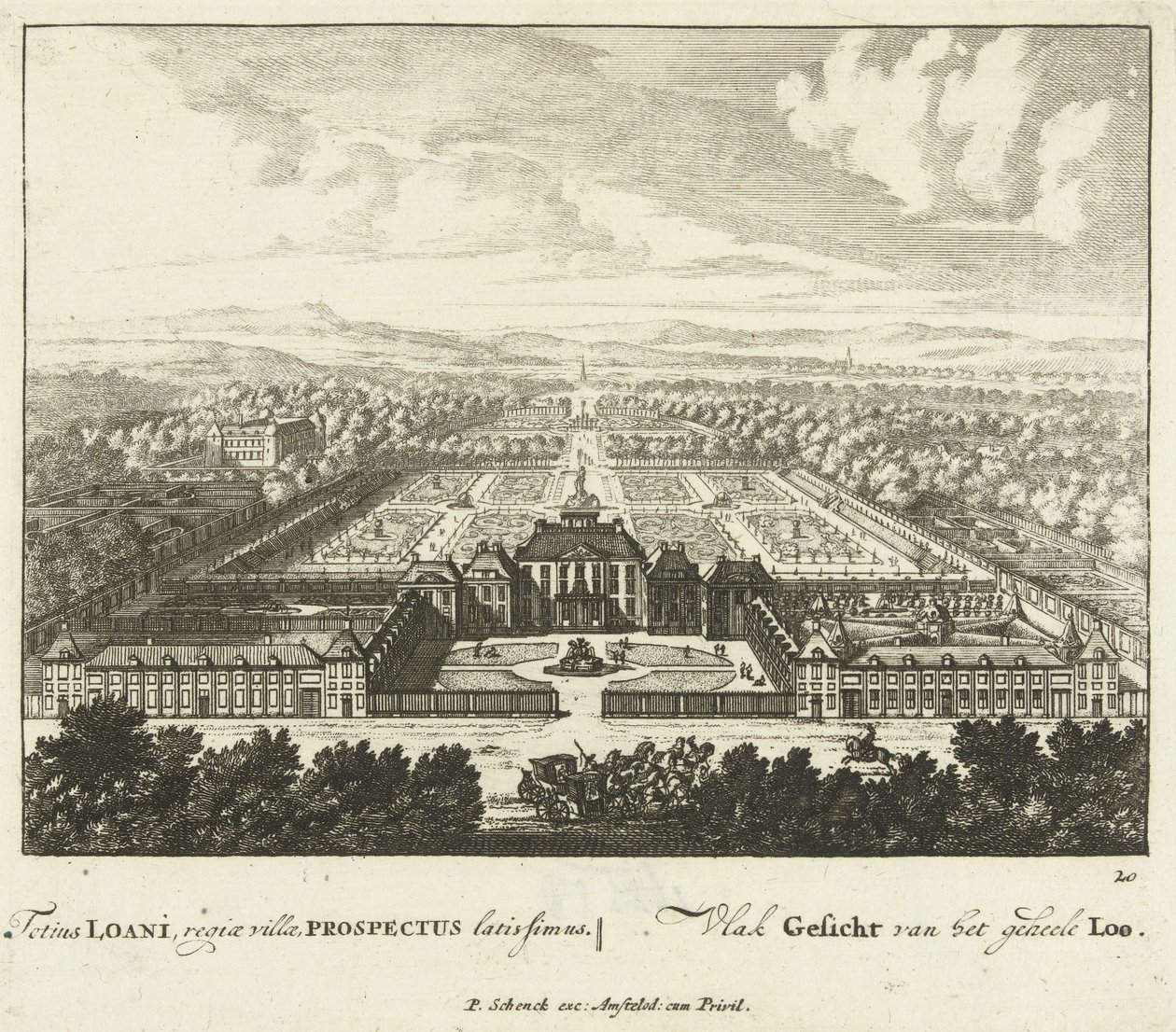 Widok pałacu Het Loo, 1694-97 autorstwa Jan I van Call