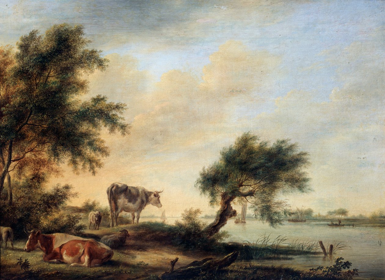 Krajobraz ze stadem, XVIII w. autorstwa Jan Jansson