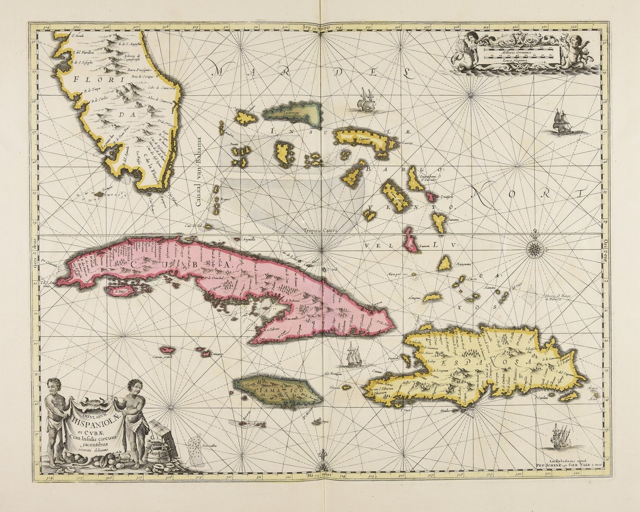 Insularum Hispaniolae et Cubae cum insulis circum jacentibus accurata delineatio autorstwa Jan Janssonius