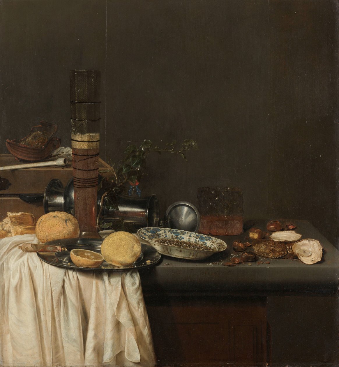 Martwa natura z wysokim kuflem piwa autorstwa Jan Jansz. van de Velde (III)