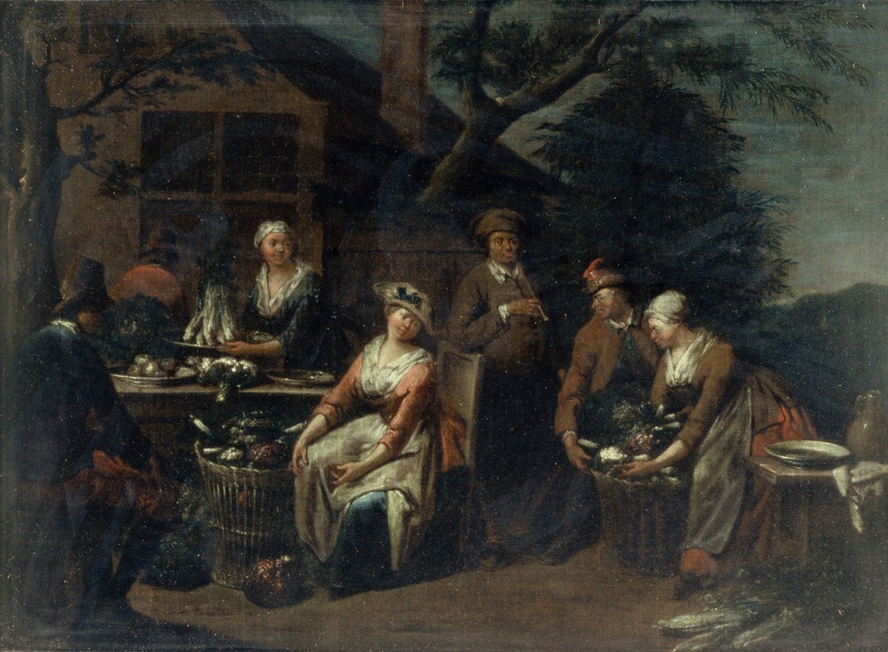 Grupa Chłopów, Warzyw i Owoców autorstwa Jan Josef the Elder Horemans