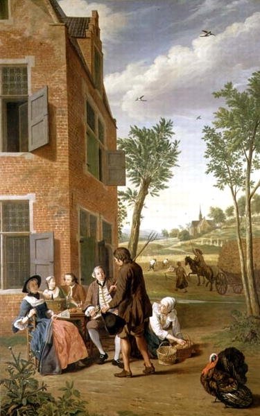 Postacie w krajobrazie (jedna z serii czterech) autorstwa Jan Josef the Younger Horemans