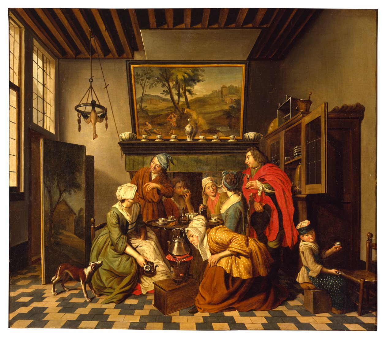 Czas na herbatę (olej na płótnie) autorstwa Jan Josef the Younger Horemans