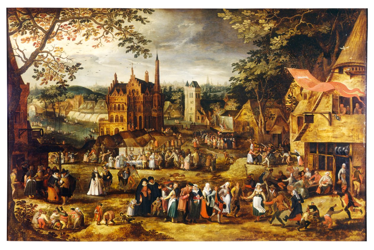 Jarmark Wiejski (olej na desce) autorstwa Jan Josef the Younger Horemans