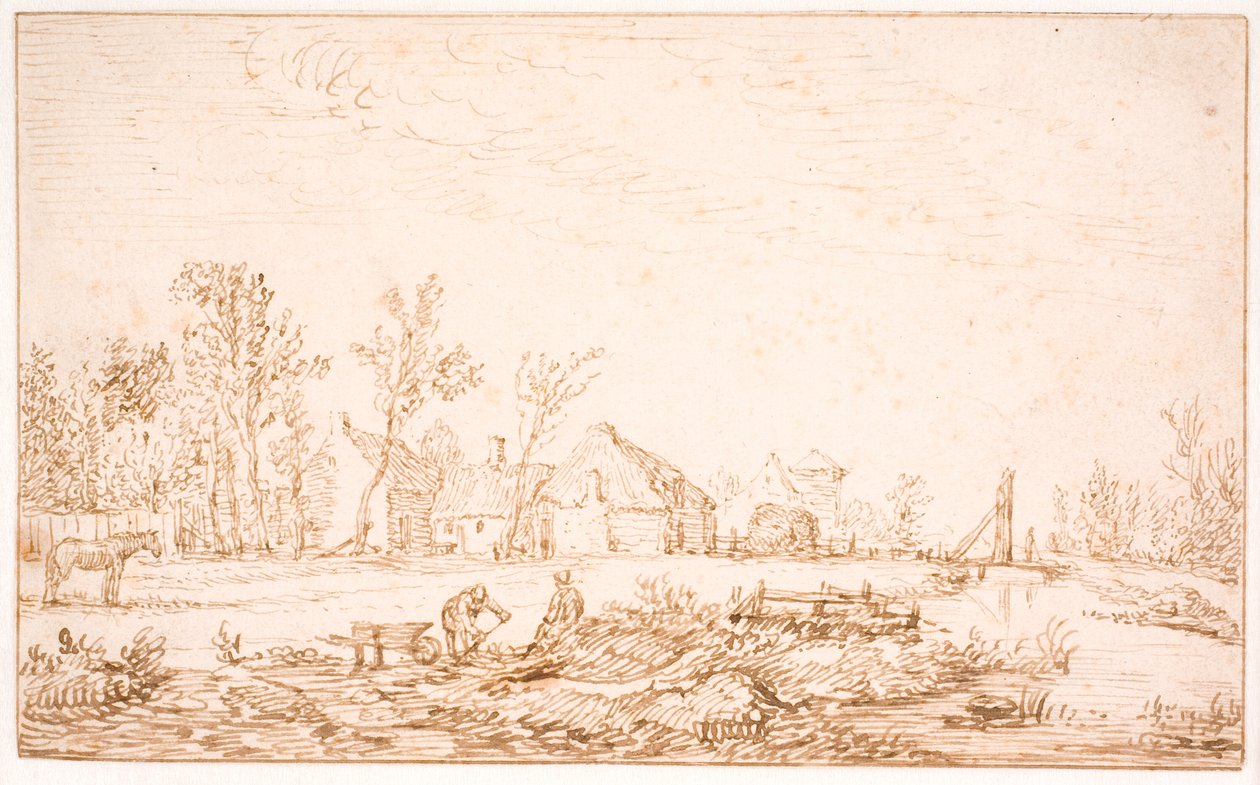 Kanał w pobliżu wioski autorstwa Jan Josefsz van Goyen