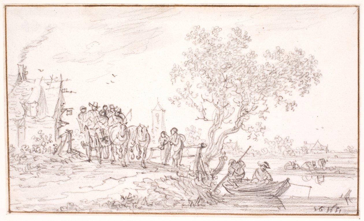 Wagon z podróżnikami w karczmie autorstwa Jan Josefsz van Goyen
