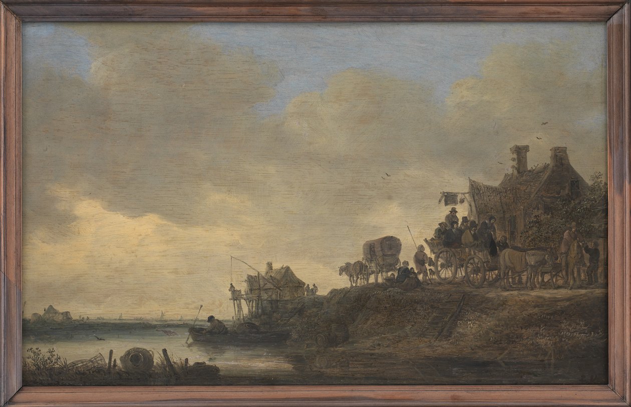 Scena rzeczna z tawerną „Łabędź” autorstwa Jan Josefsz van Goyen