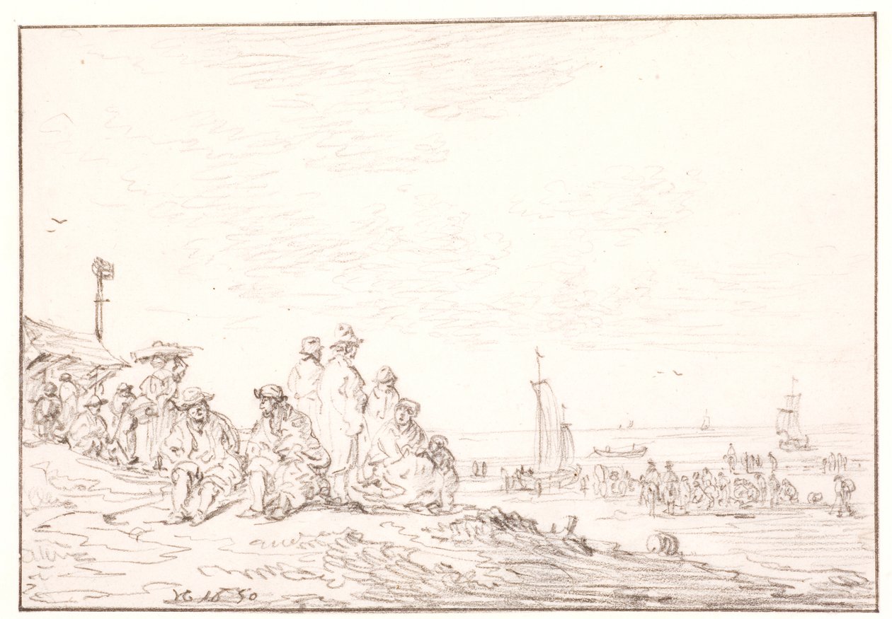 Plaża z wieloma ludźmi? autorstwa Jan Josefsz van Goyen