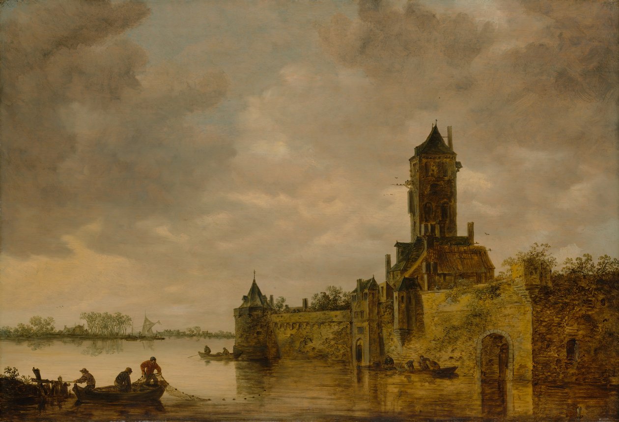 Zamek nad rzeką, 1647. autorstwa Jan Josephsz van Goyen