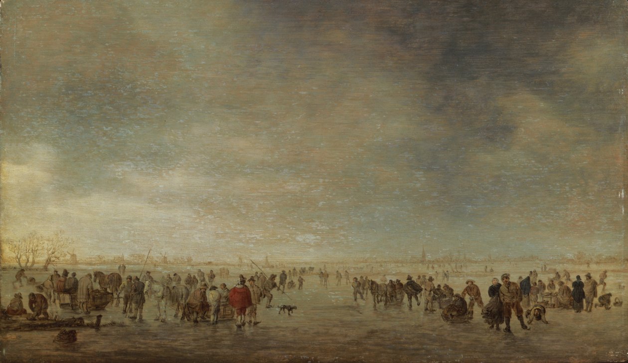 Łyżwiarze, 1641 autorstwa Jan Josephsz van Goyen