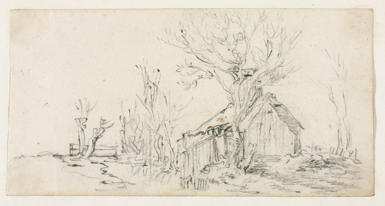 Szkic pejzażu z chatą, ok. 1930 r. 1630. autorstwa Jan Josephsz van Goyen