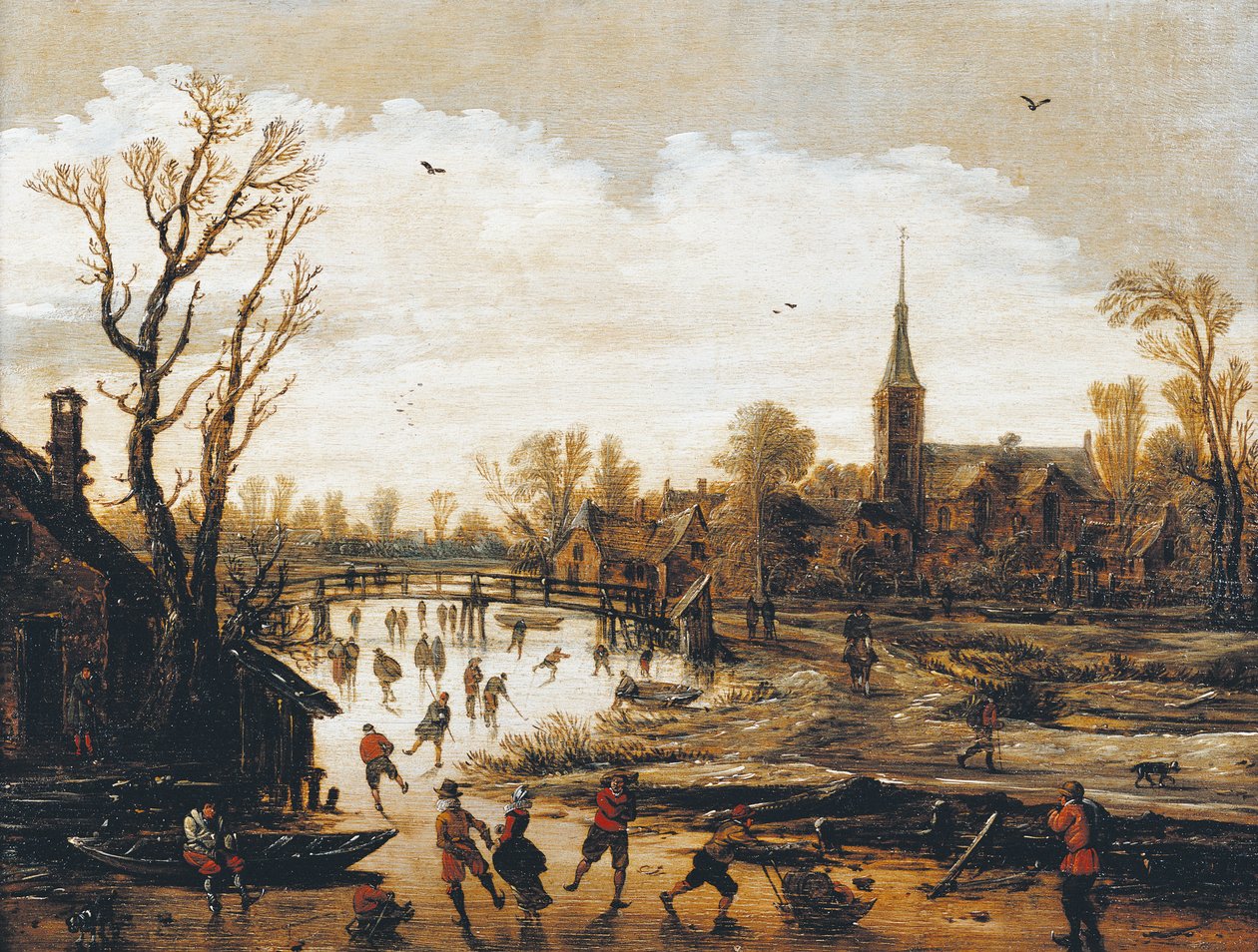 Łyżwiarze, Jan van Goyen (1596-1656) autorstwa Jan Josephsz van Goyen