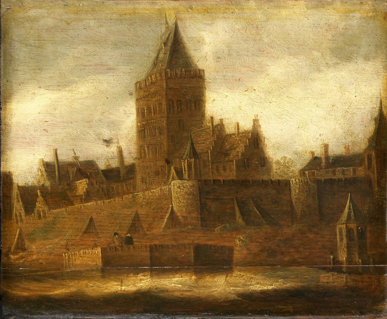 Widok na Valkhof w Nijmegen, ok. 1650 (olej na panelu) autorstwa Jan Josephsz van Goyen