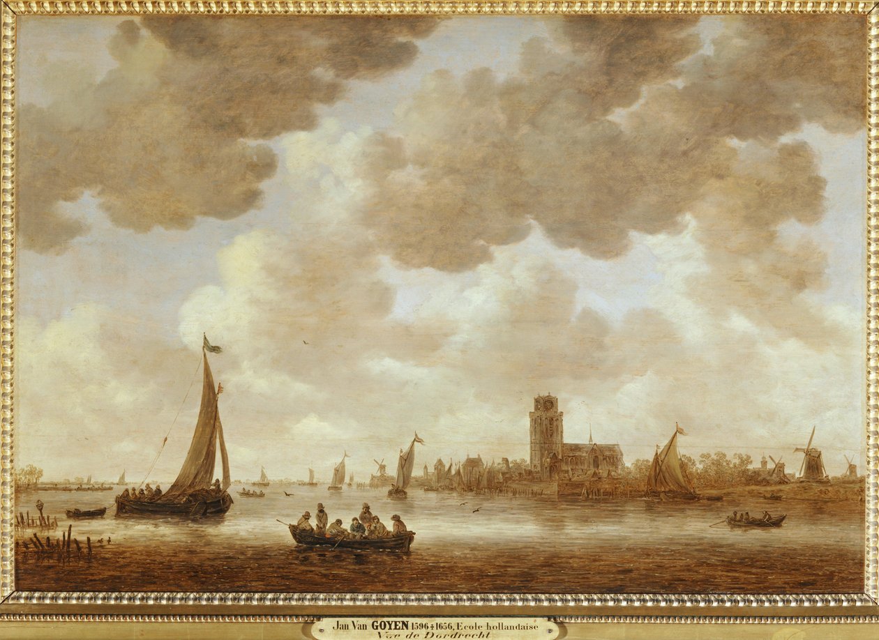 Widok na Dordrecht z góry Grote Kerk ... autorstwa Jan Josephsz van Goyen