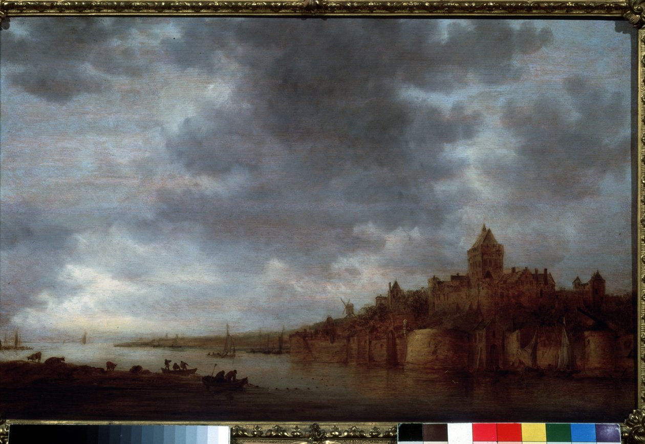 „Widok na rzekę Waal w Nijmegen w Holandii” (The Valkhof w Nijmegen) Obraz Jana Josephsza van Goyena (1596-1656) 1649 Muzeum Puszkina Moskwa autorstwa Jan Josephsz van Goyen