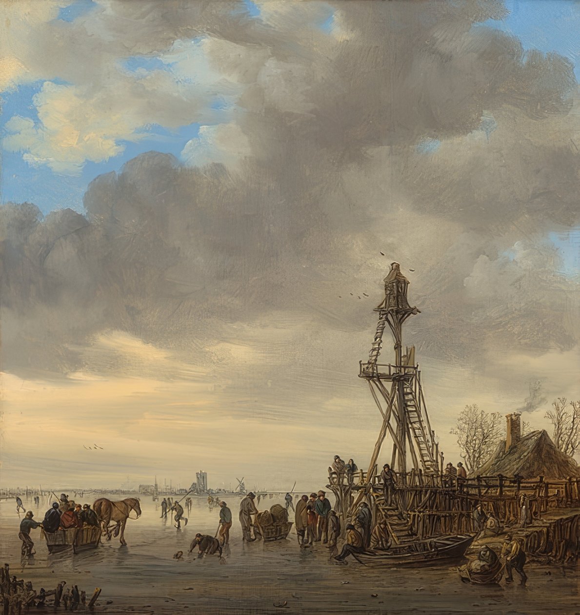 Krajobraz zimowy z wieżą widokową. 1646 autorstwa Jan Josephsz van Goyen