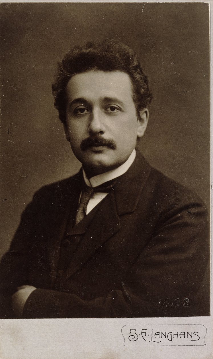 Carte-de-visite portret Alberta Einsteina wykonany w Pradze w 1912, 1912 autorstwa Jan Langhans