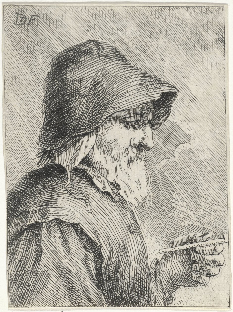 Starzec z brodą i fajką w ręku autorstwa Jan Lauwryn Krafft (I) (attributed to)