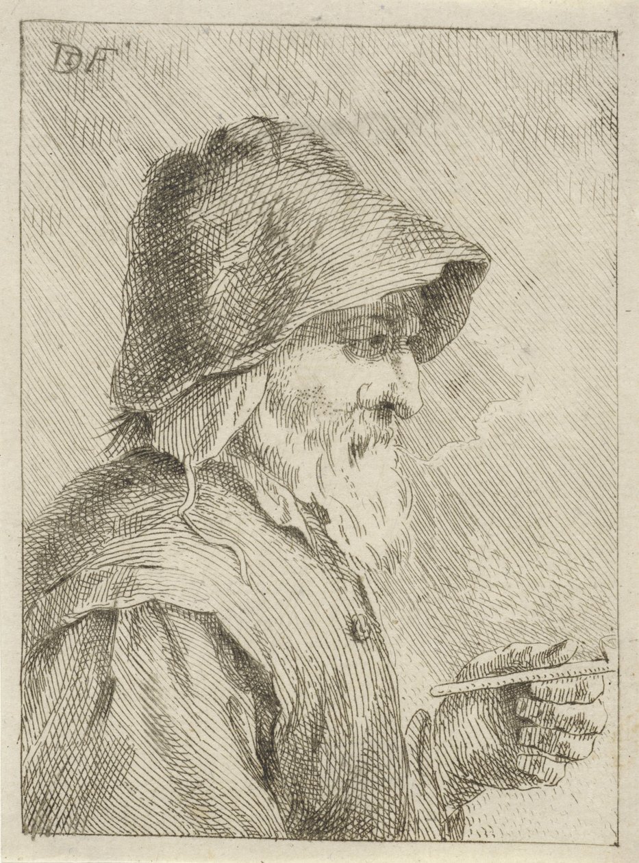 Starzec z brodą i fajką w ręku autorstwa Jan Lauwryn Krafft (I) (attributed to)