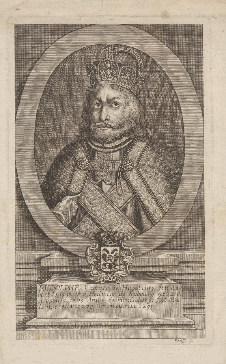 Rudolf I Habsburg 1218-1291, król Rzymian. autorstwa Jan Lauwryn Krafft