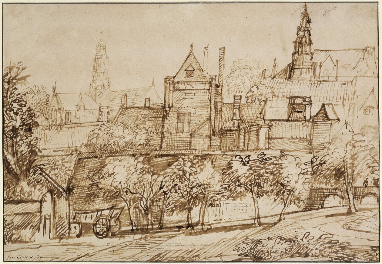 Widok na kościół Groote Kerk w Haarlemie autorstwa Jan Lievens