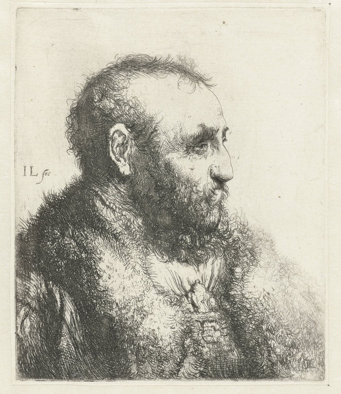 Popiersie starca w futrze autorstwa Jan Lievens