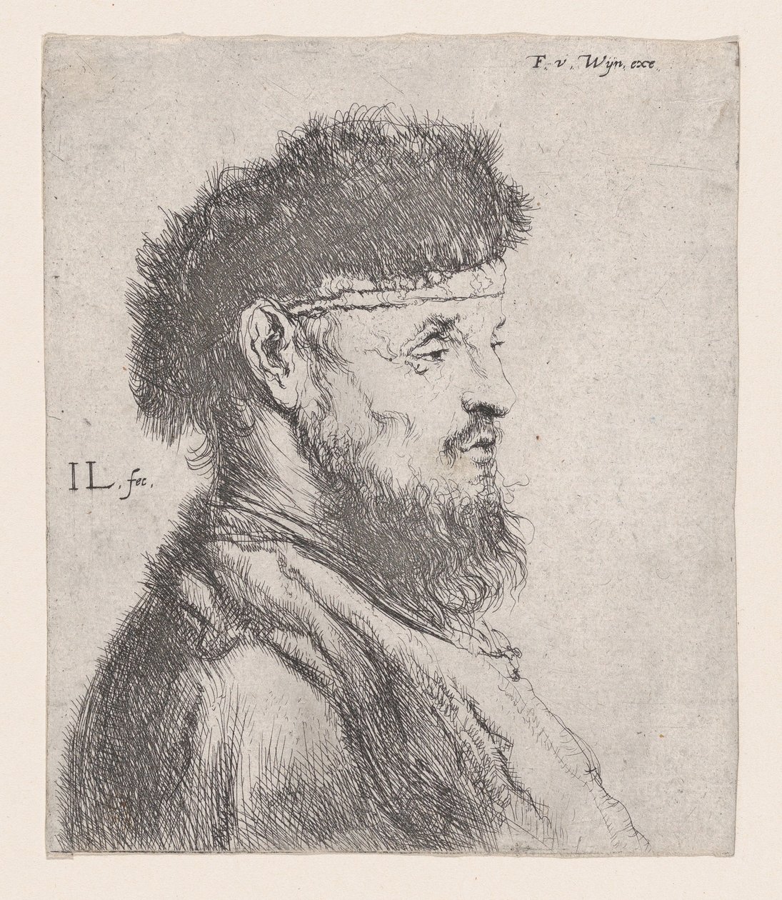 Popiersie mężczyzny w futrzanej czapce, XVII wiek. autorstwa Jan Lievens