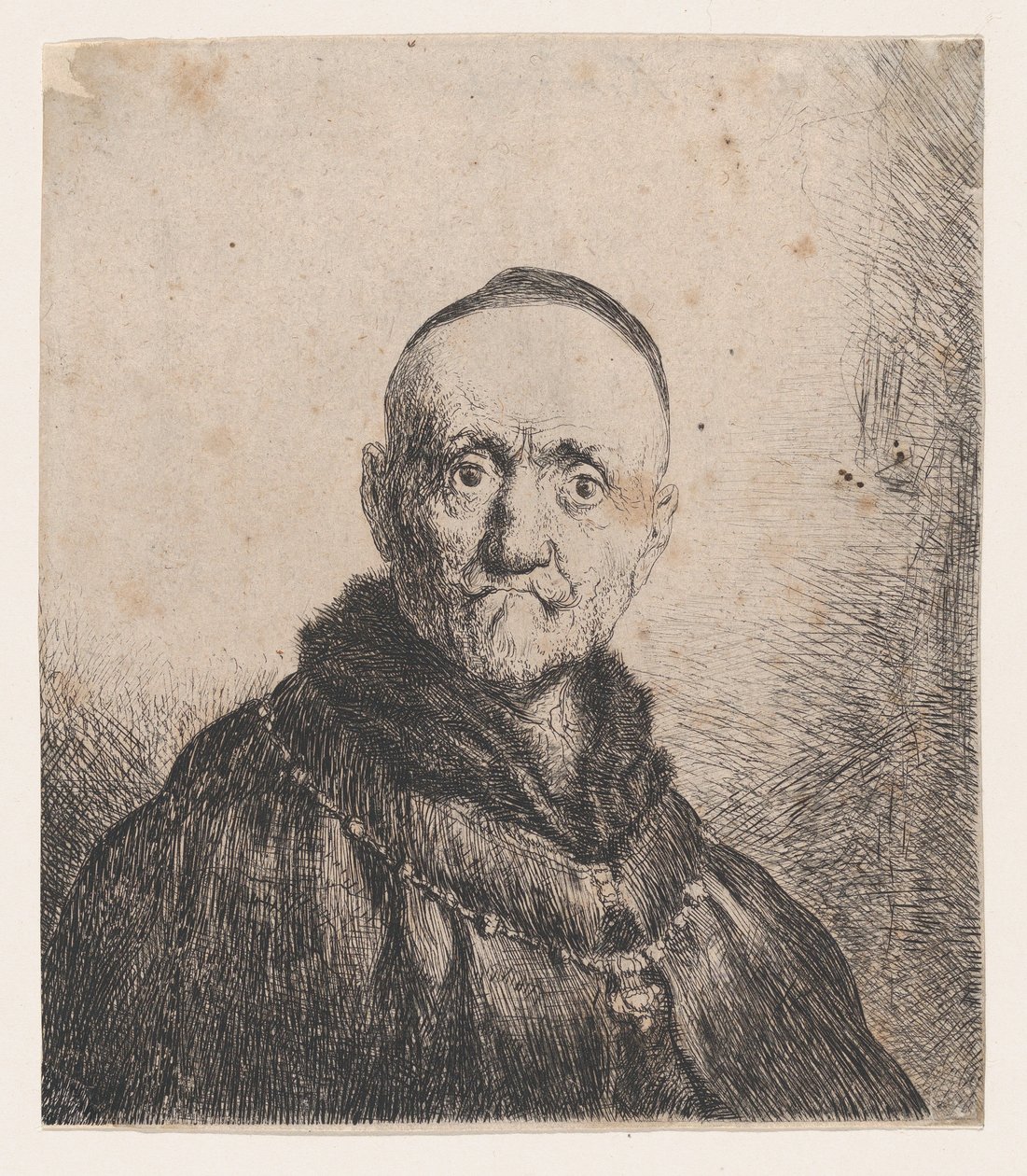 Popiersie starca, frontal, XVII wiek. autorstwa Jan Lievens