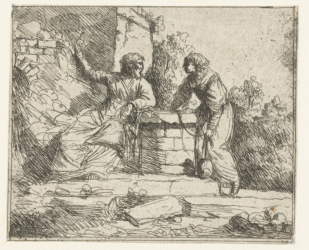 Chrystus i Samarytanka autorstwa Jan Lievens
