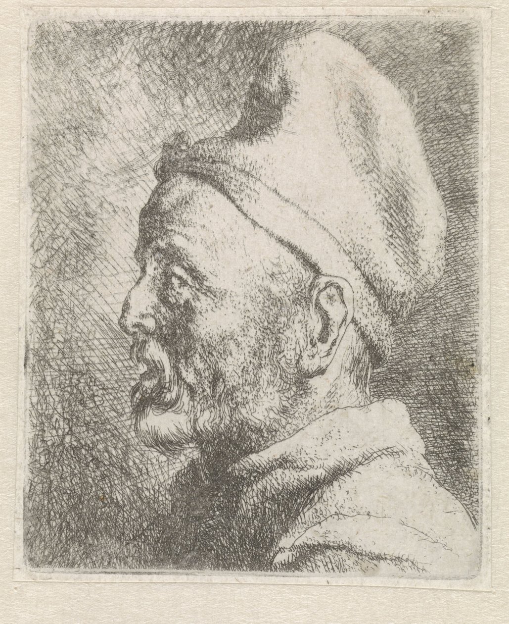 Głowa starego mężczyzny w wysokim czapku autorstwa Jan Lievens