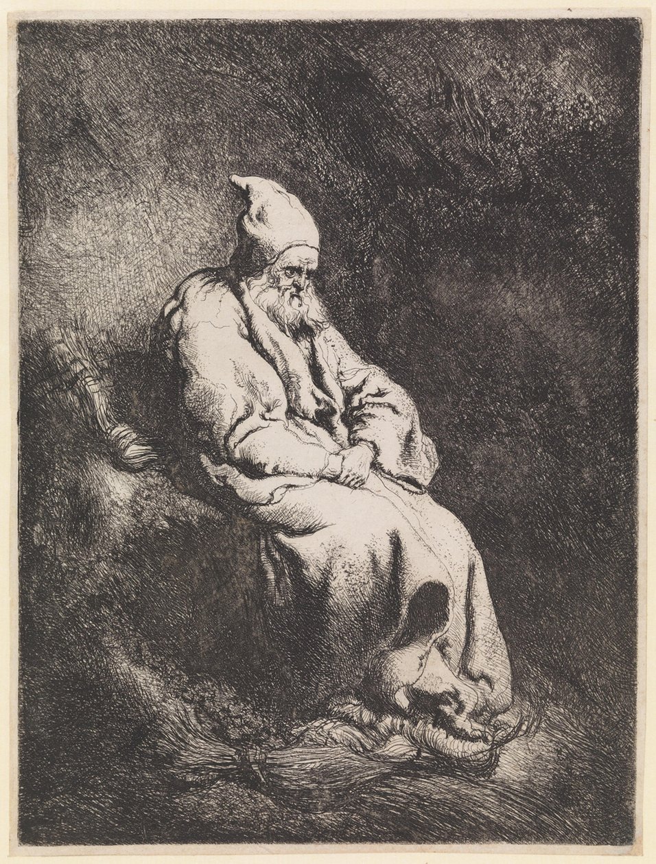 Pustelnik w grocie autorstwa Jan Lievens