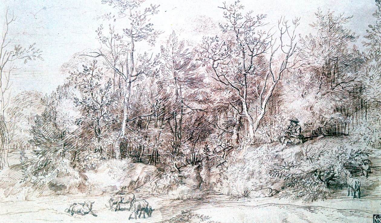 Krajobraz z osobą grającą na flecie, c1627-1674 autorstwa Jan Lievens