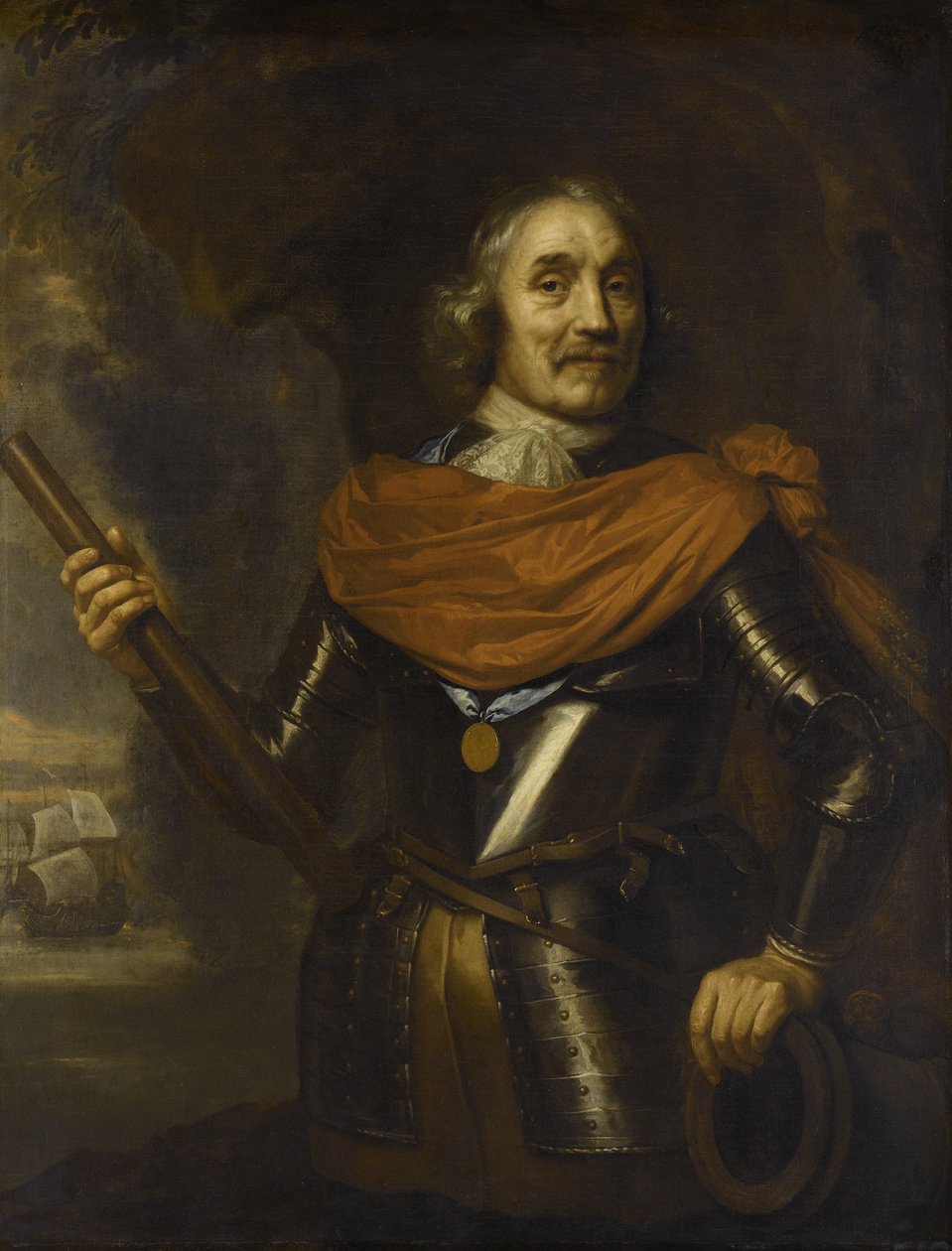 Maarten Harpertszoon Tromp 1597-1653, holenderski admirał, 1653 autorstwa Jan Lievens