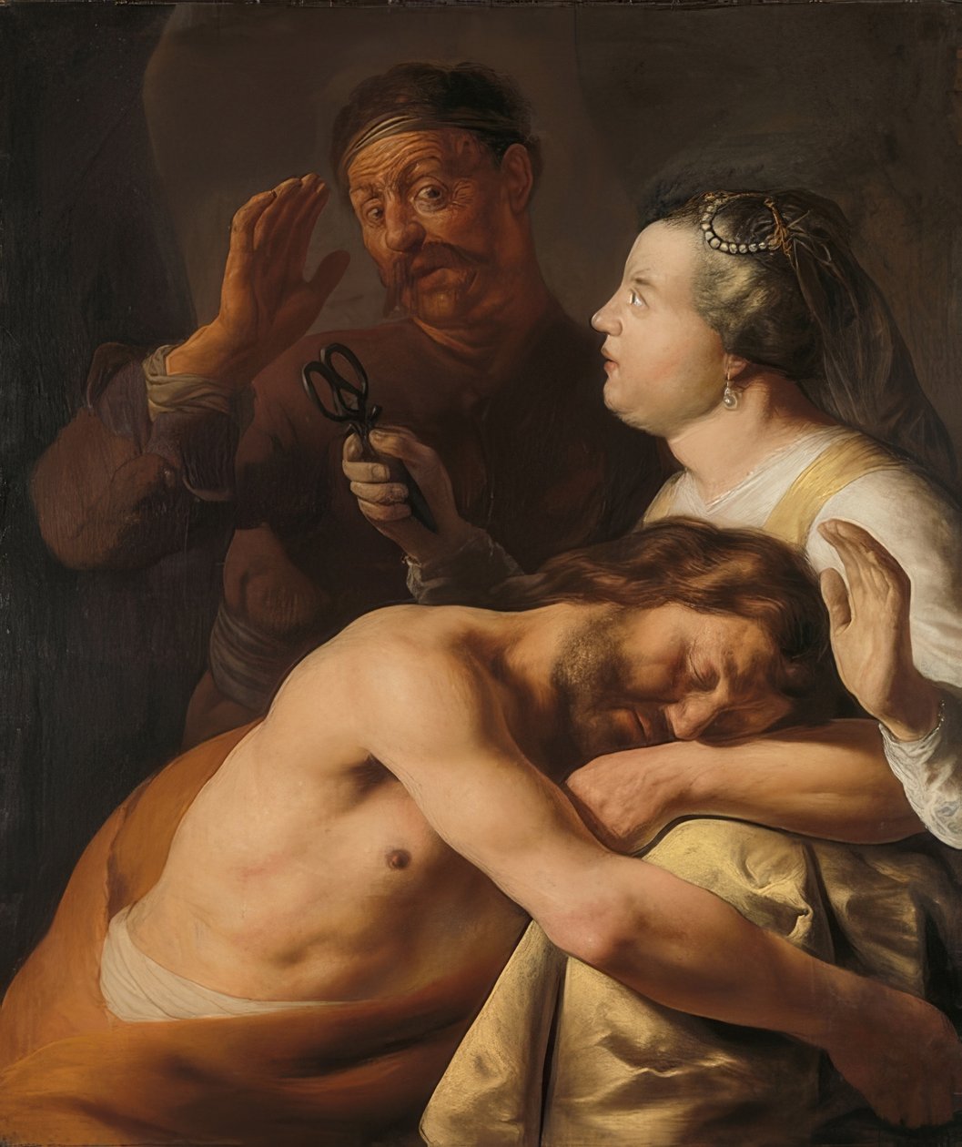 Samson i Delilah. 1630-35 autorstwa Jan Lievens