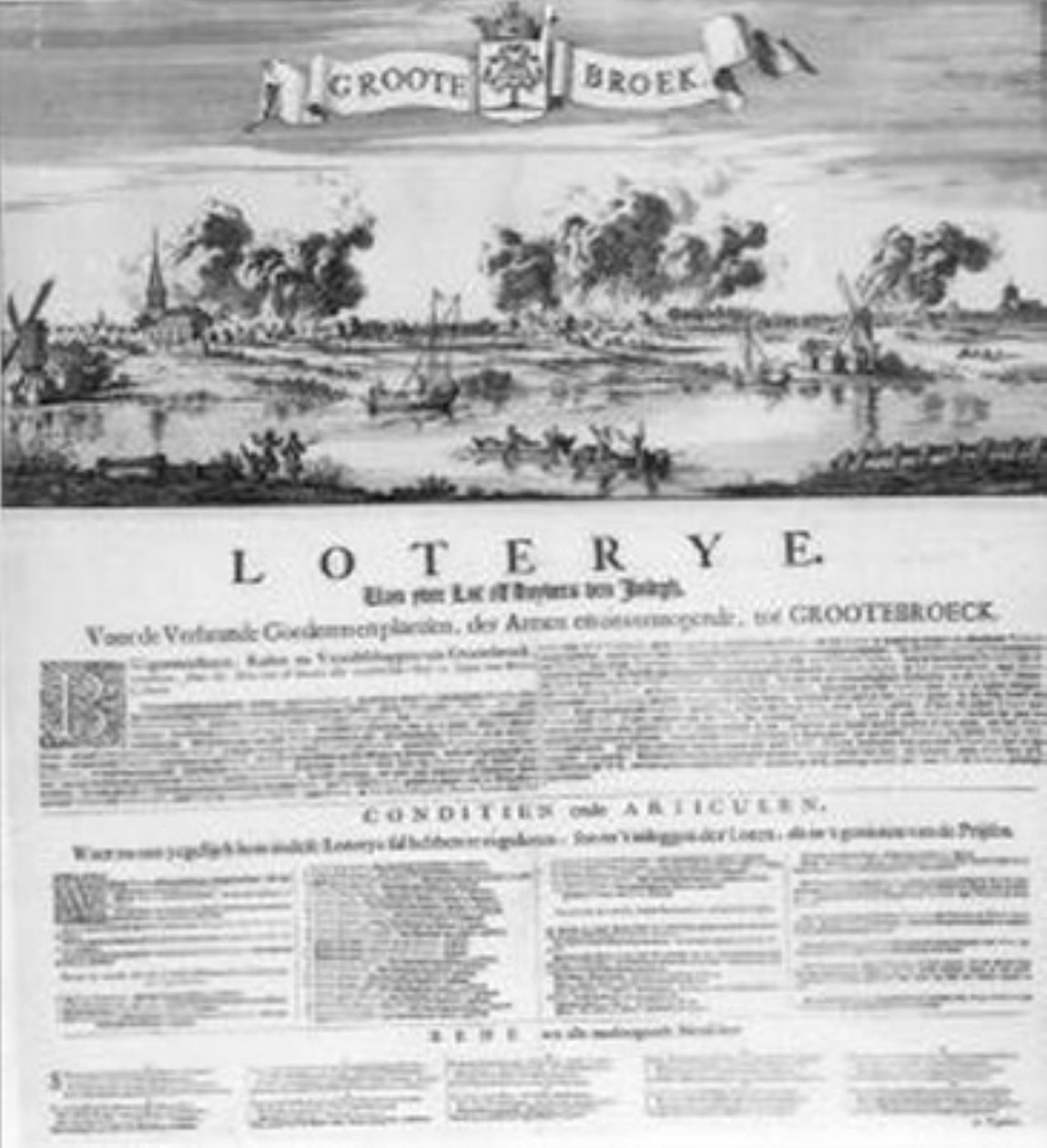 Przedstawienie pożarów w Grootebroek 15 maja 1681 i 20 sierpnia 1694 autorstwa Jan Luyken