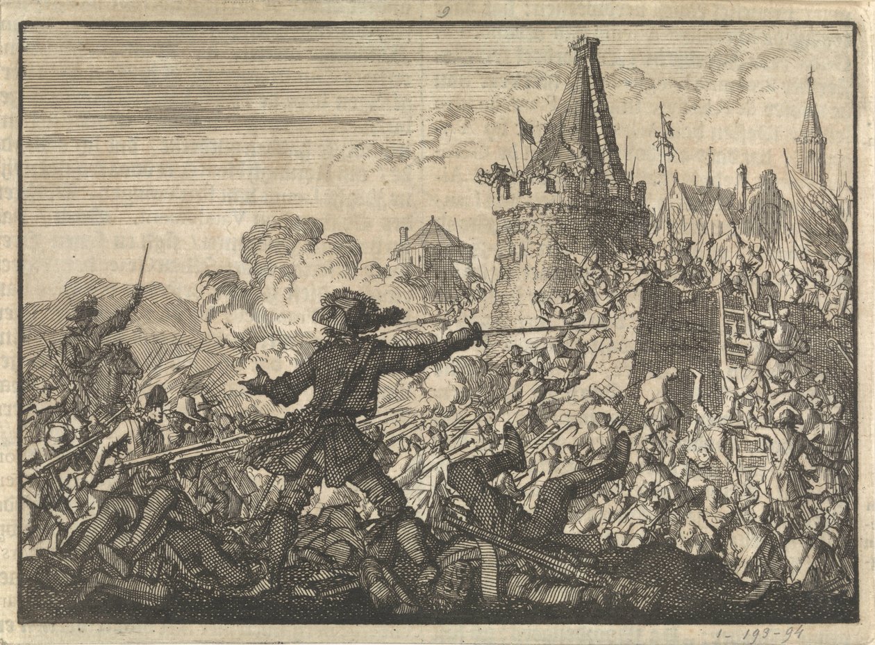 Odparto szturm na mury Livron, bronione przez hugenotów, 1574 autorstwa Jan Luyken