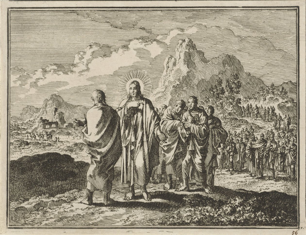 Chrystus karze Piotra autorstwa Jan Luyken
