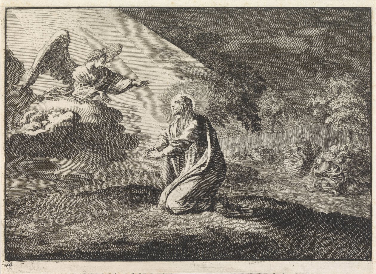 Chrystus w Ogrodzie Getsemani autorstwa Jan Luyken