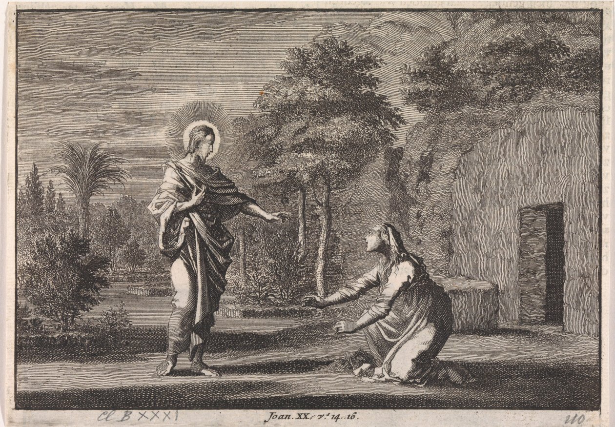 Chrystus ukazuje się Marii Magdalenie (Noli me tangere) autorstwa Jan Luyken