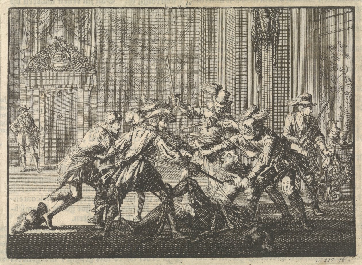 Książę Guise zamordowany na zamku w Blois, 1588 autorstwa Jan Luyken