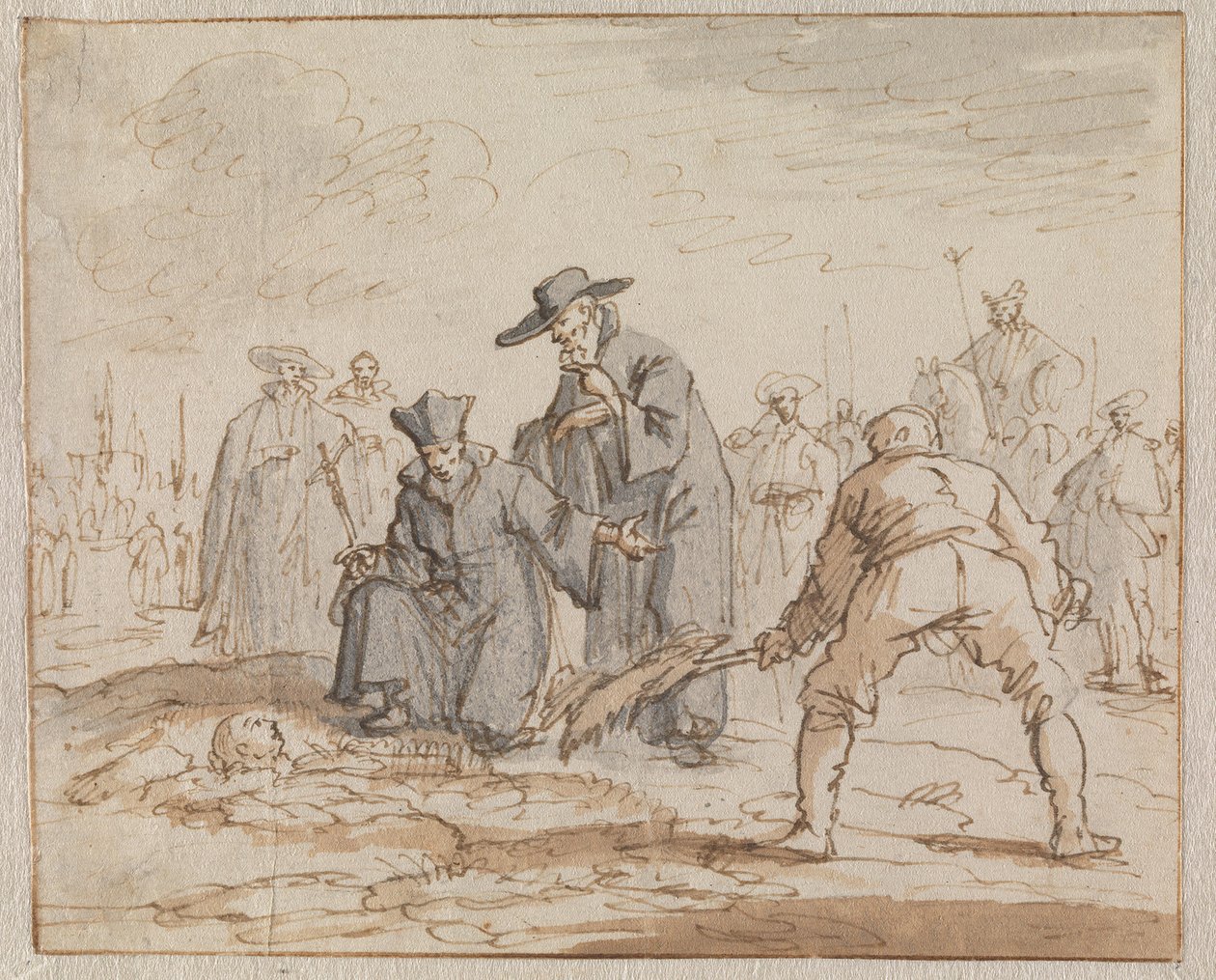 Pogrzebanie żywcem Anneke van den Hove w Brukseli, 1591 autorstwa Jan Luyken