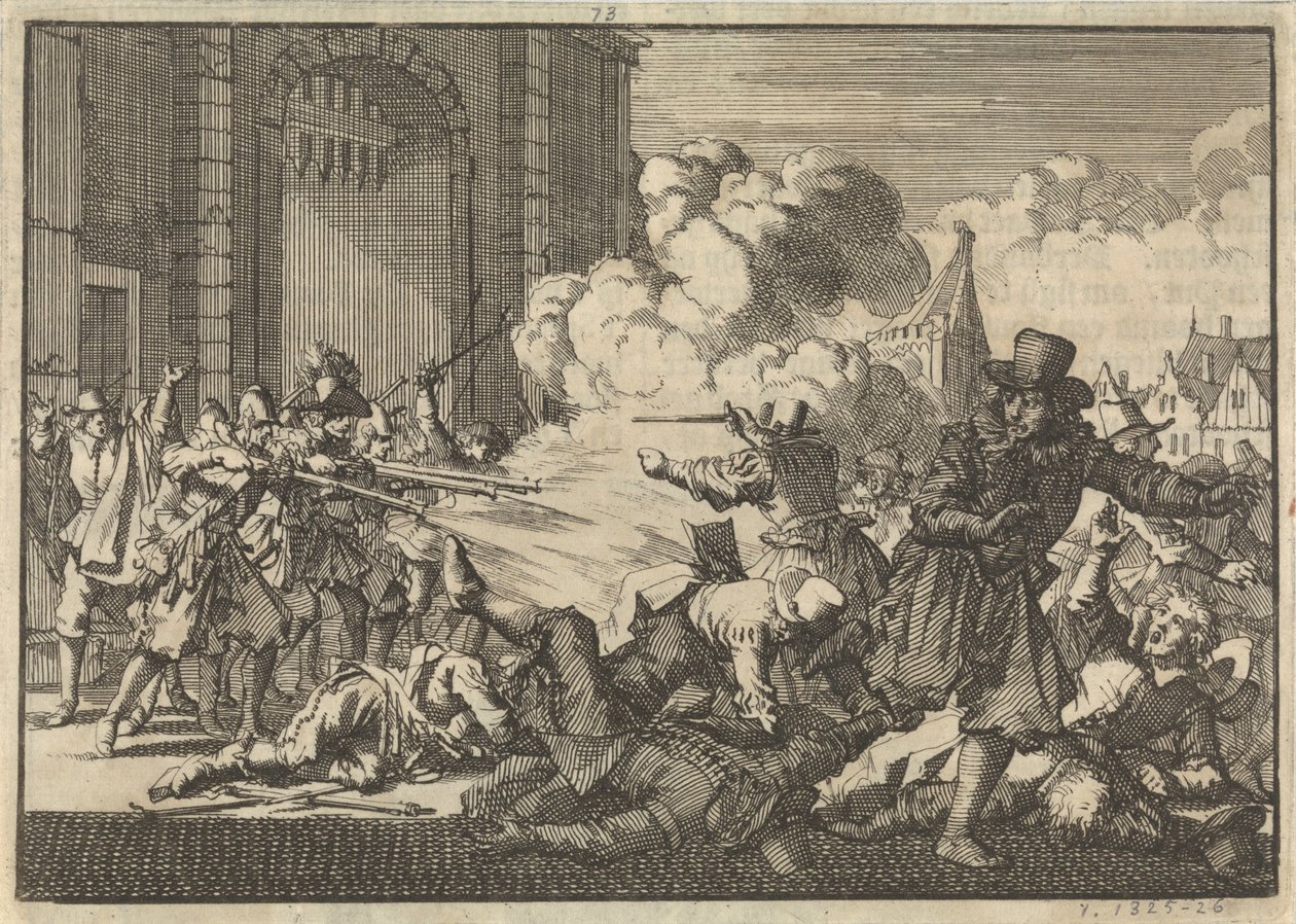 Zamieszki w Rotterdamie po uwięzieniu ministra remonstrantów, 1621 autorstwa Jan Luyken