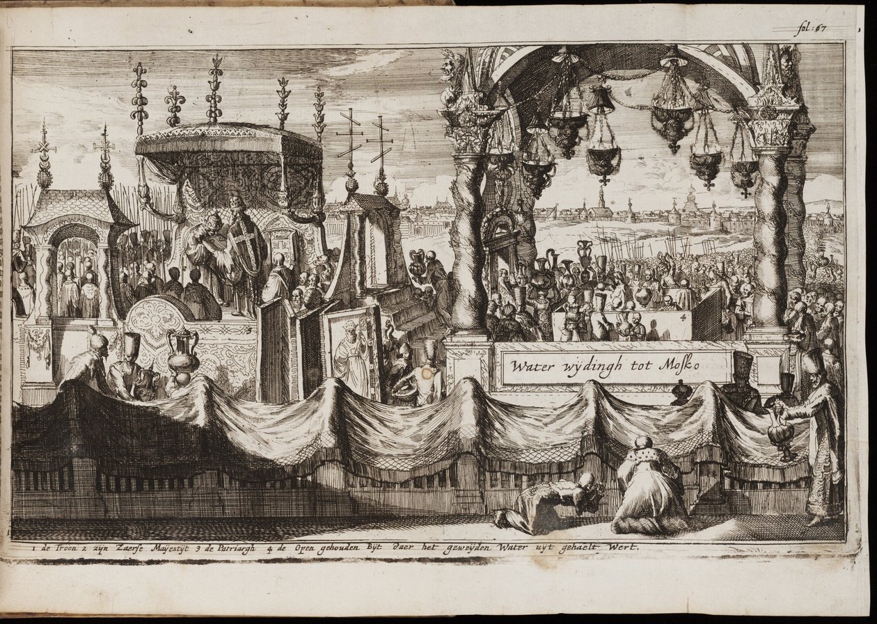 Wielkie Błogosławieństwo Wód w Moskwie, 1677 autorstwa Jan Luyken