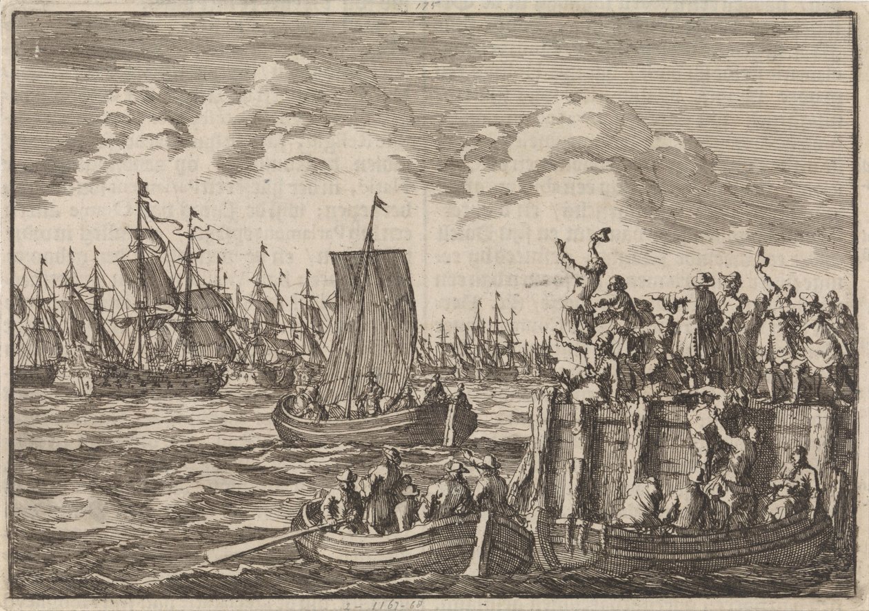 Wilhelm III wyrusza do Anglii z flotą, 1688 autorstwa Jan Luyken