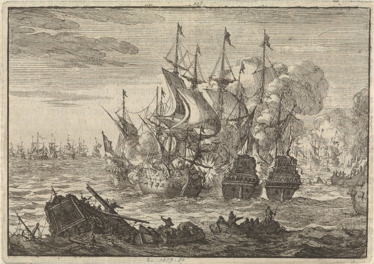 Bitwa pod Beachy Head, 1690 autorstwa Jan Luyken