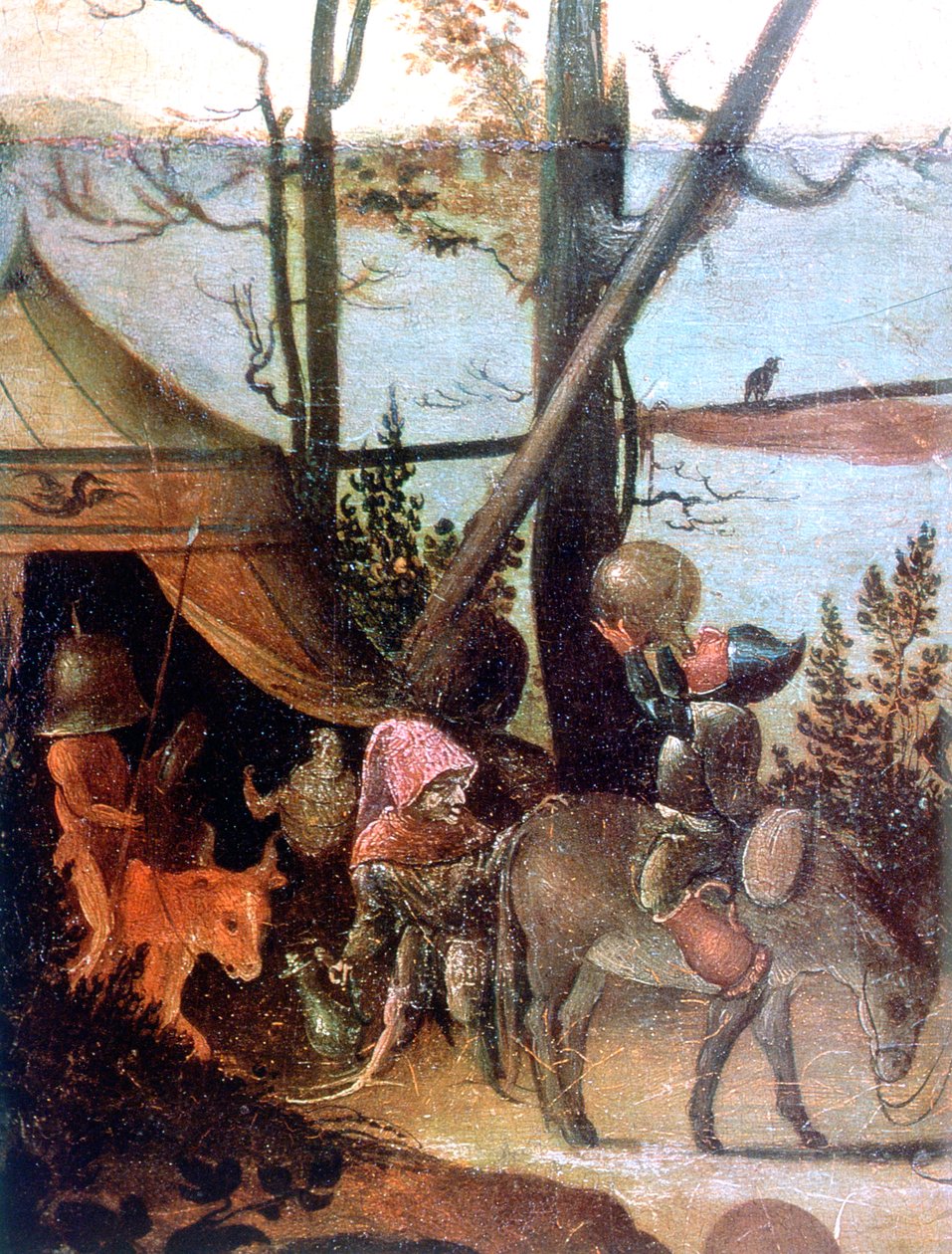 Scena krajobrazowa, legenda o św. Krzysztofie, ok. 1520-1559 autorstwa Jan Mandyn