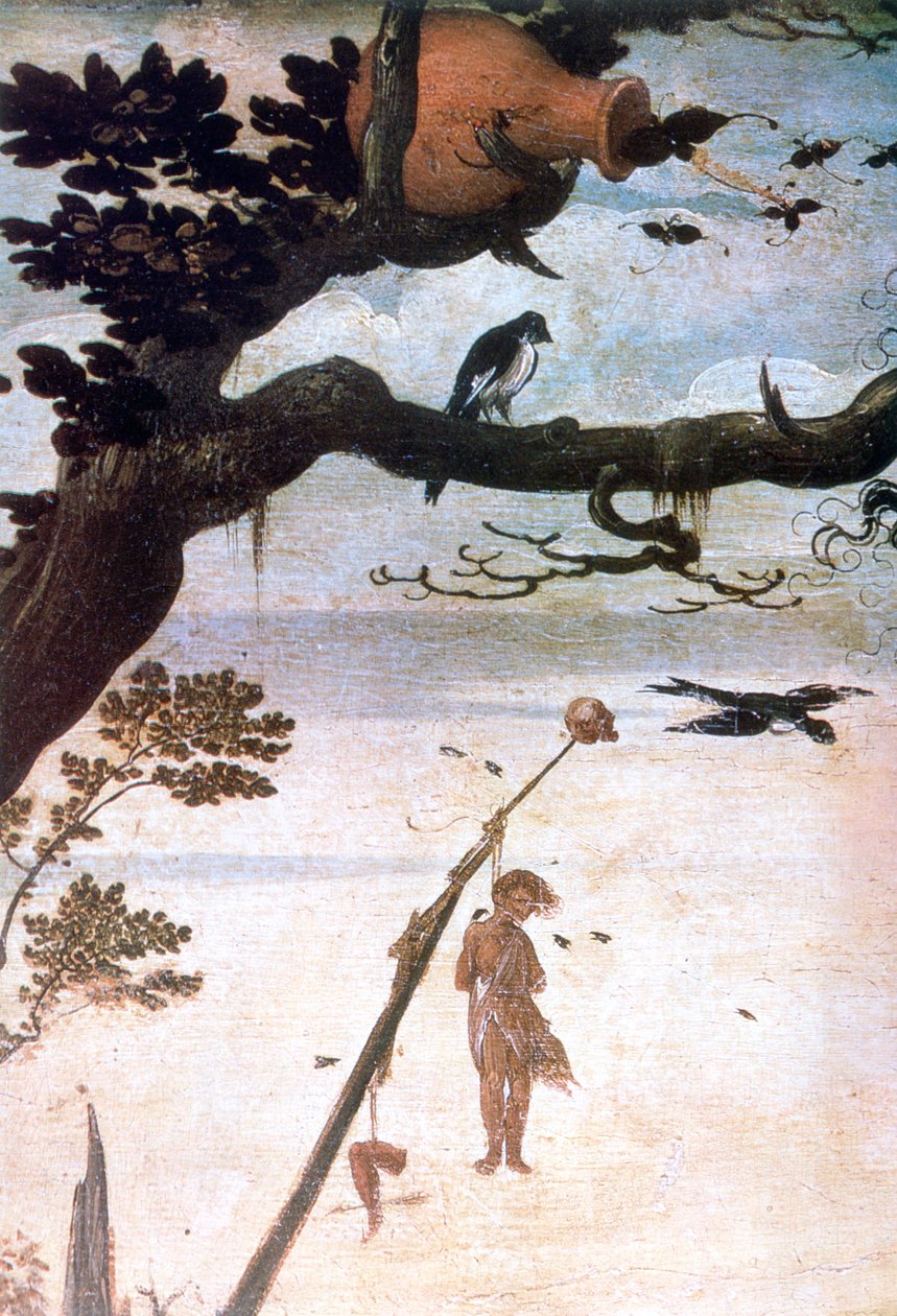 Scena krajobrazowa, legenda o św. Krzysztofie, ok. 1520-1559 autorstwa Jan Mandyn