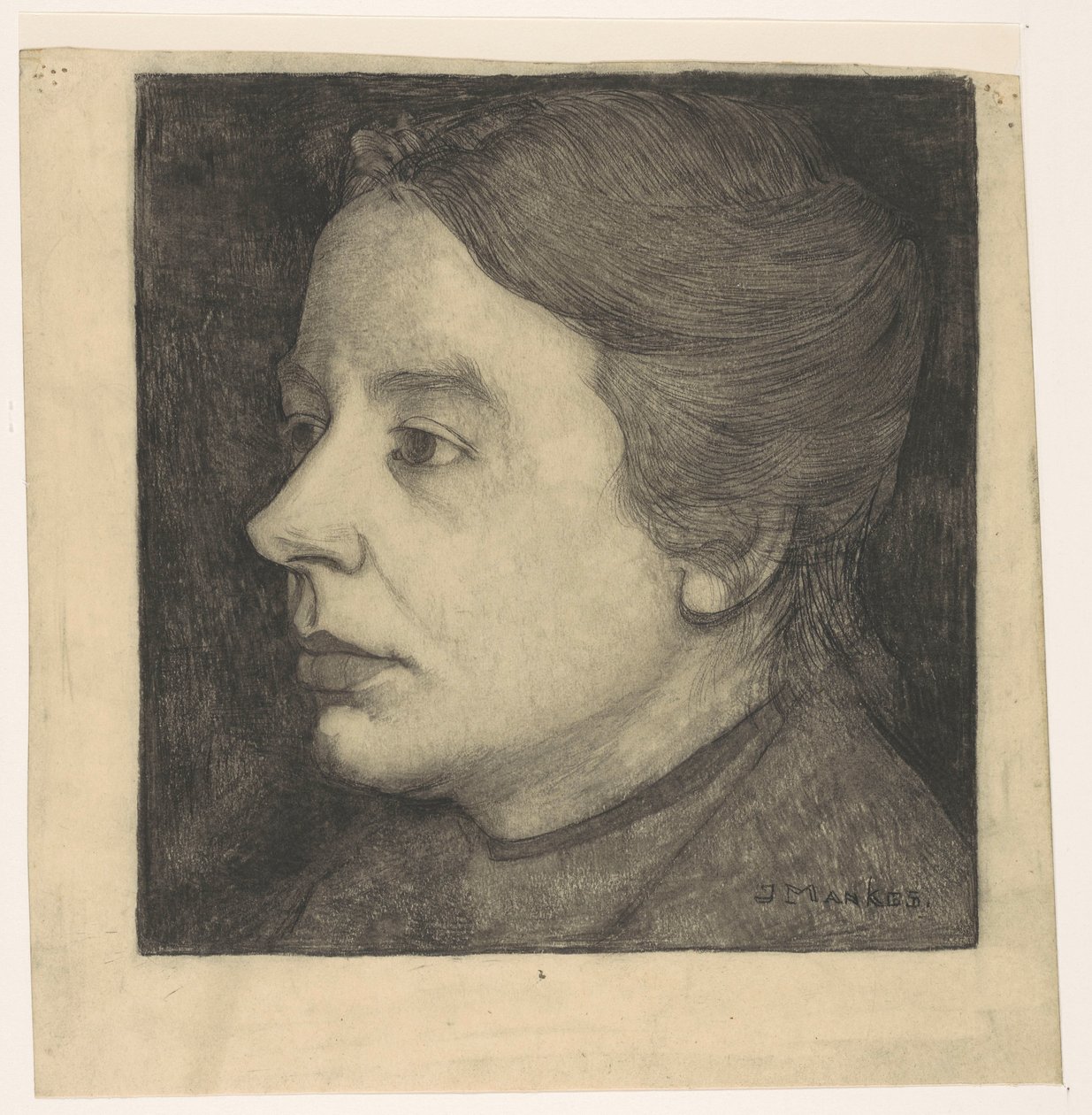 Portret Anny Mankes-Zernike autorstwa Jan Mankes (signed by artist)