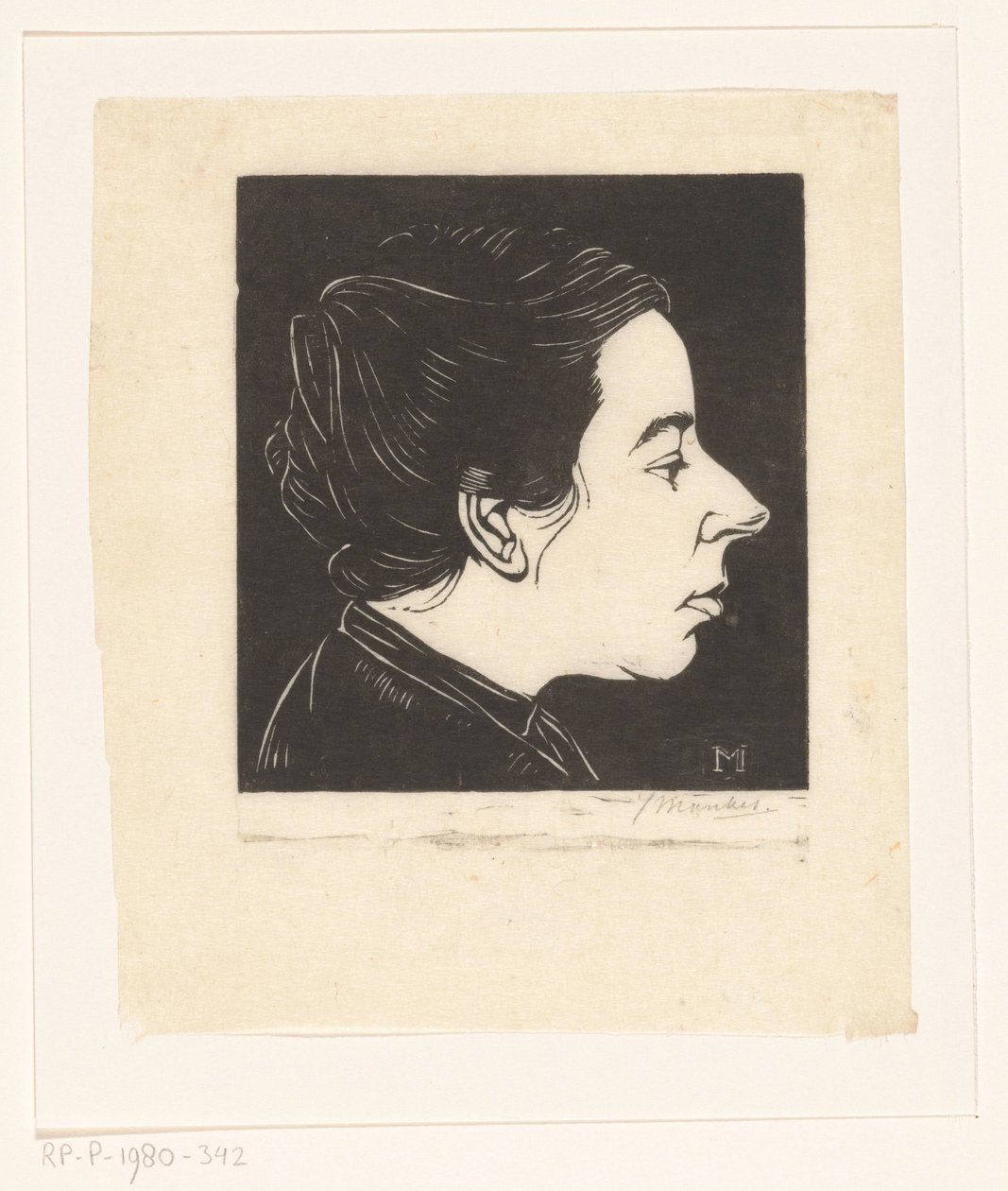 Portret Anny Zernike autorstwa Jan Mankes (signed by artist)