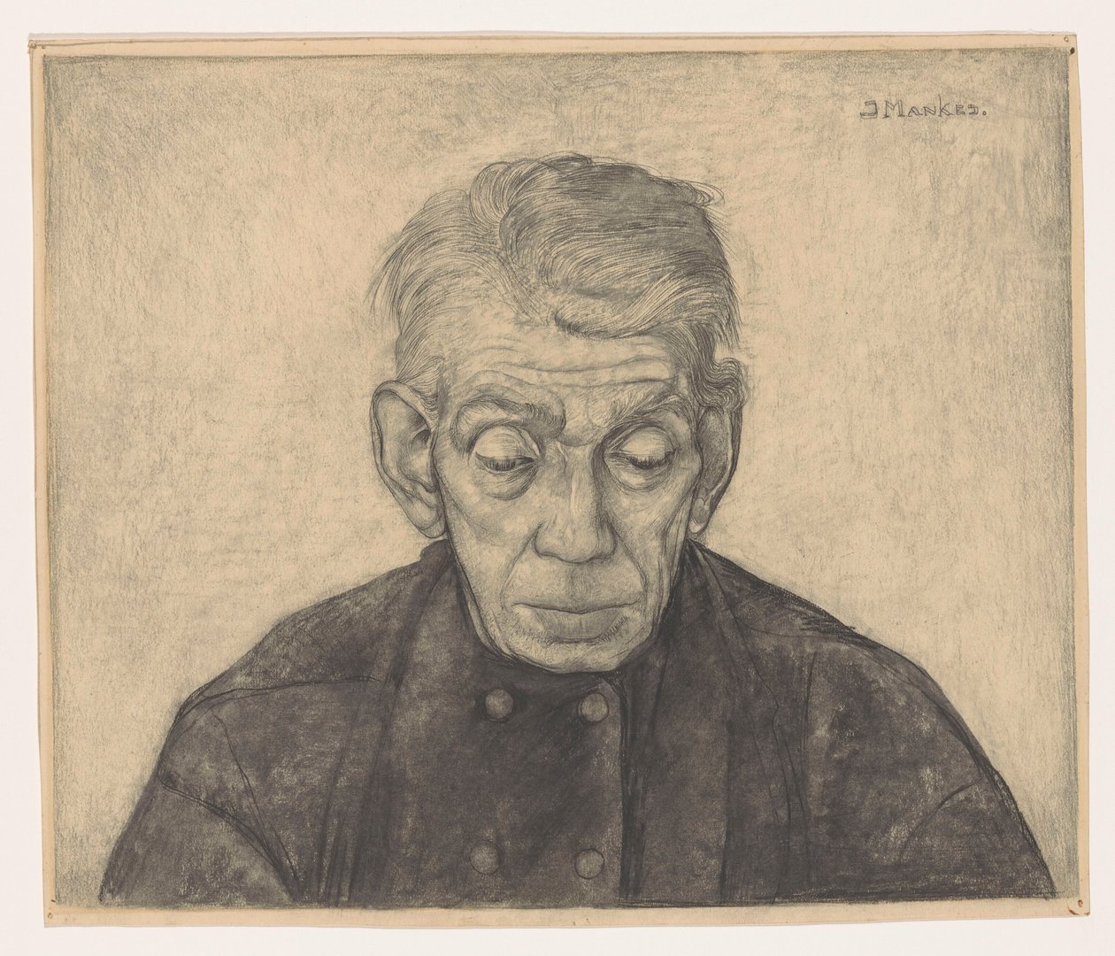 Portret Douwe de Groot autorstwa Jan Mankes (signed by artist)